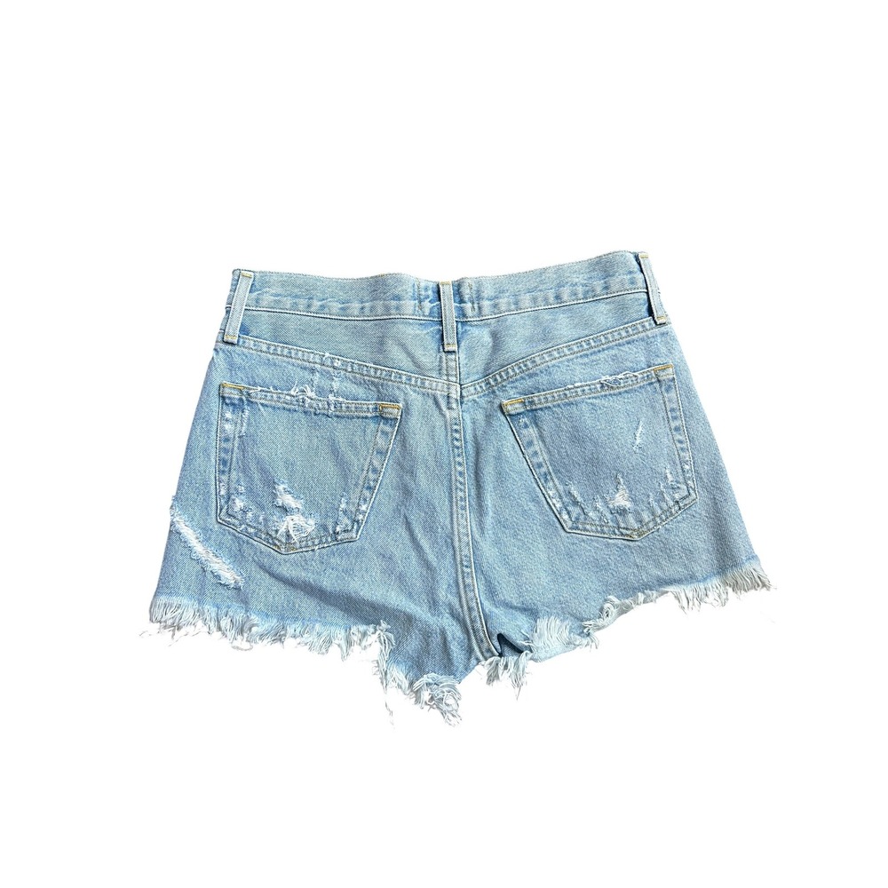 Agolde Parker Vintage Cut Off Short Light Wash Distressed Denim A026-811 Size 24 - Picture 4 of 8